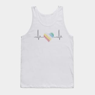 Disability pride flag heartbeat Tank Top